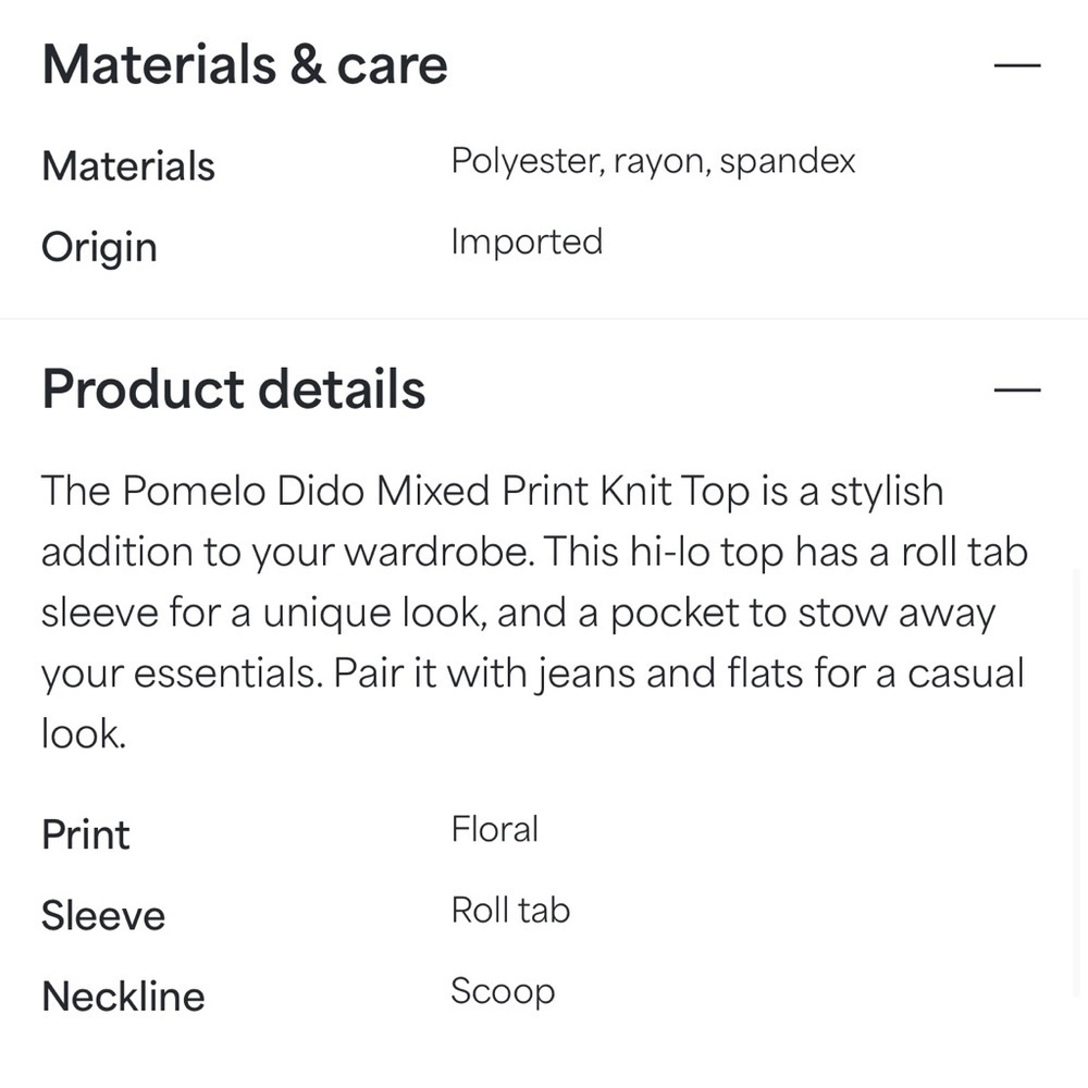 Market & Spruce Light Gray Floral Long Sleeve Top - Picture 2 of 5